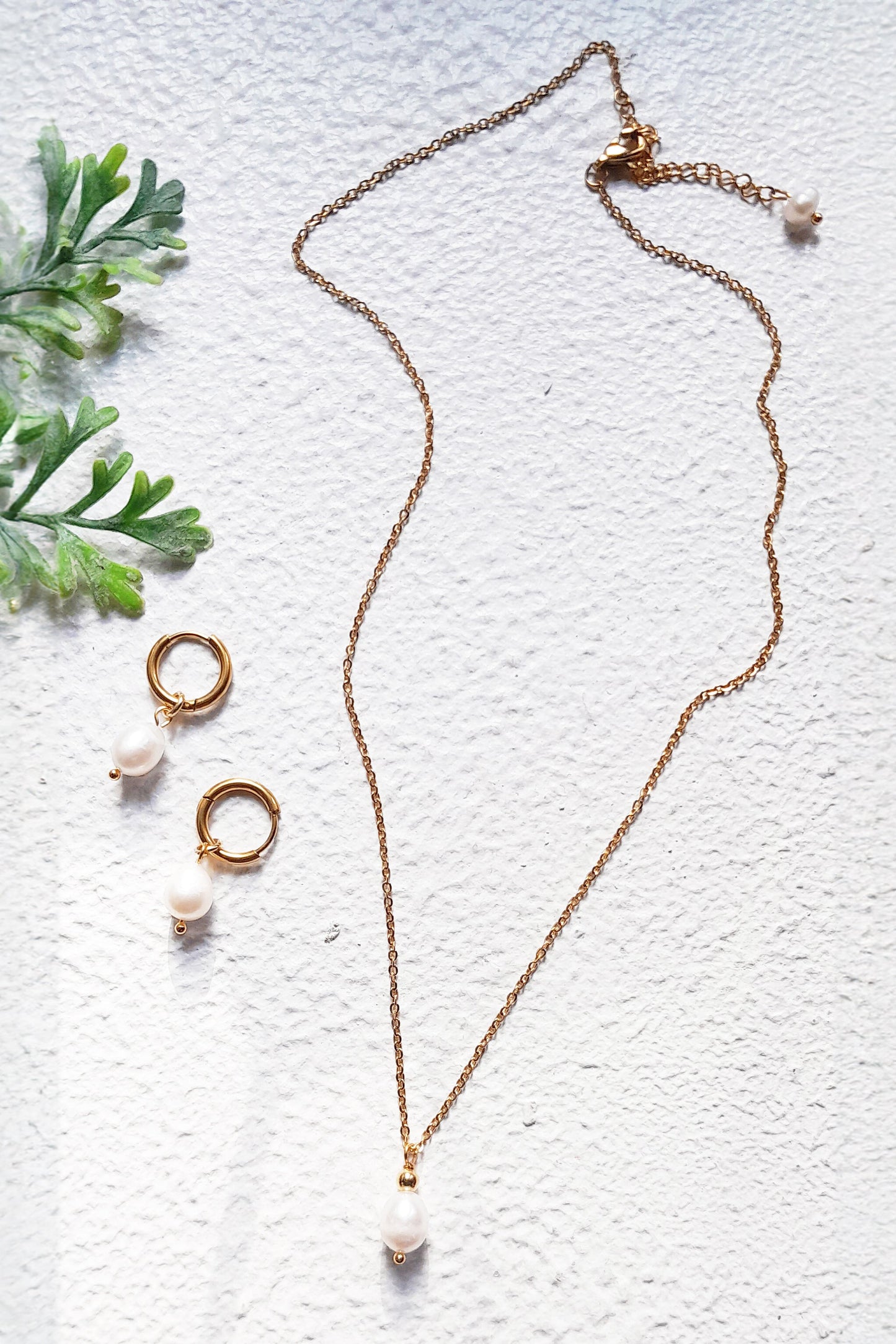 Small Gold Hoop Earrings with Oval Baroque Pearls