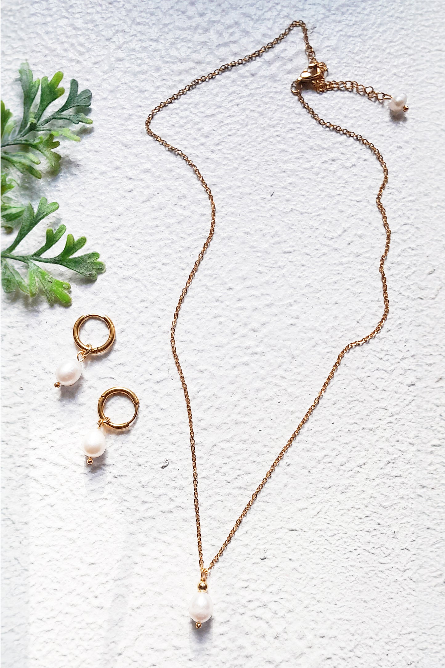 Small Gold Hoop Earrings with Oval Baroque Pearls