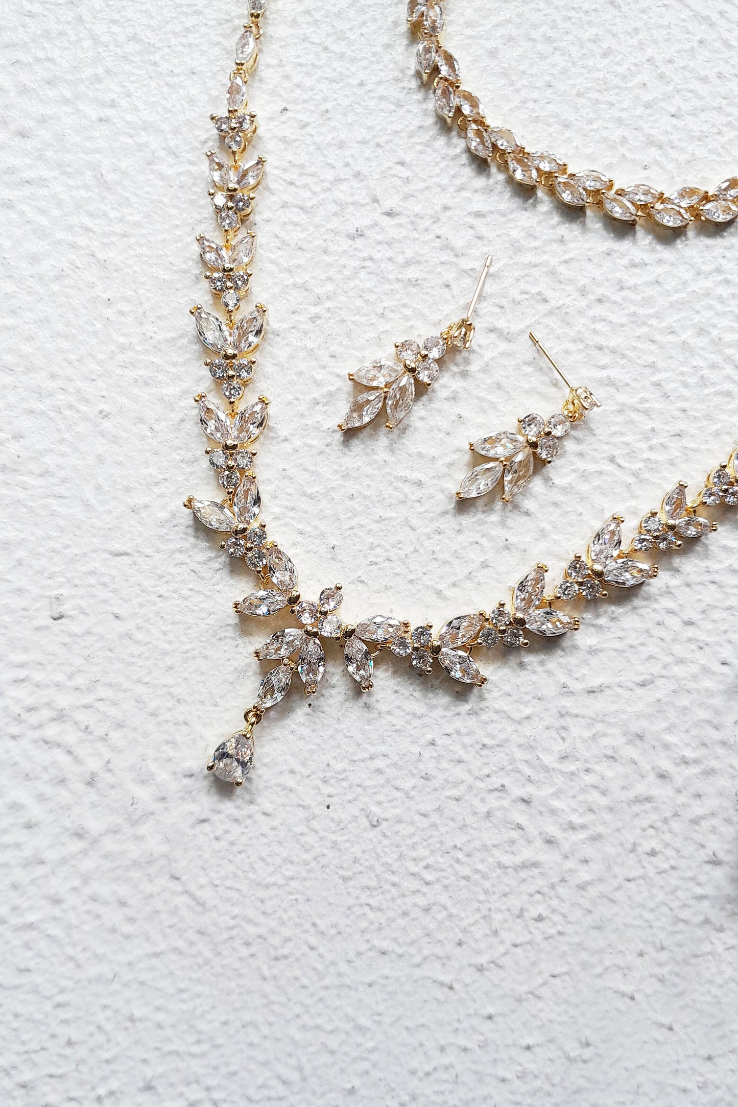 Marquise Crystal Bridal Set in Gold, Silver