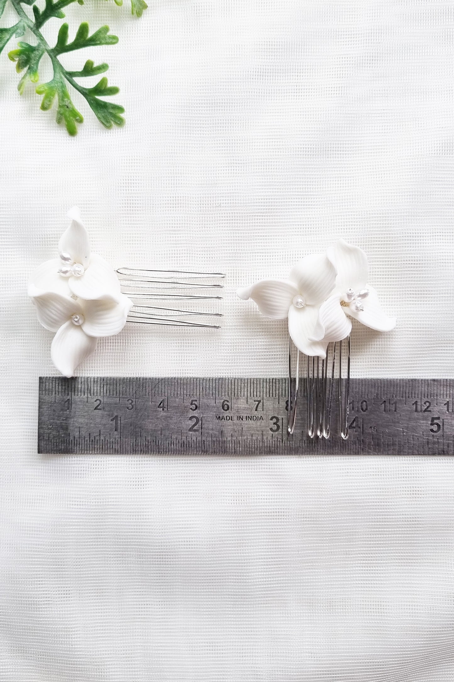 Small White Ceramic Wedding Combs