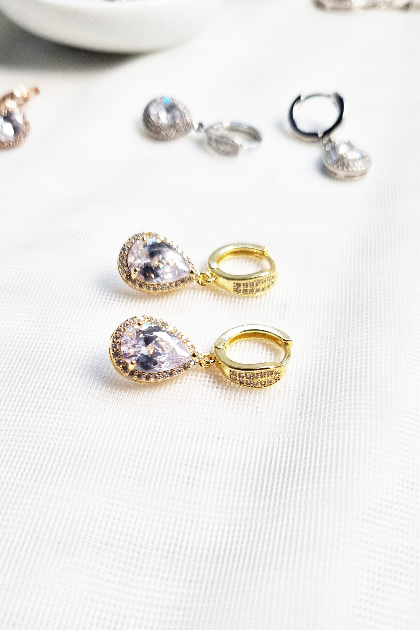 Elegant Gold Teardrop Hoop Earrings
