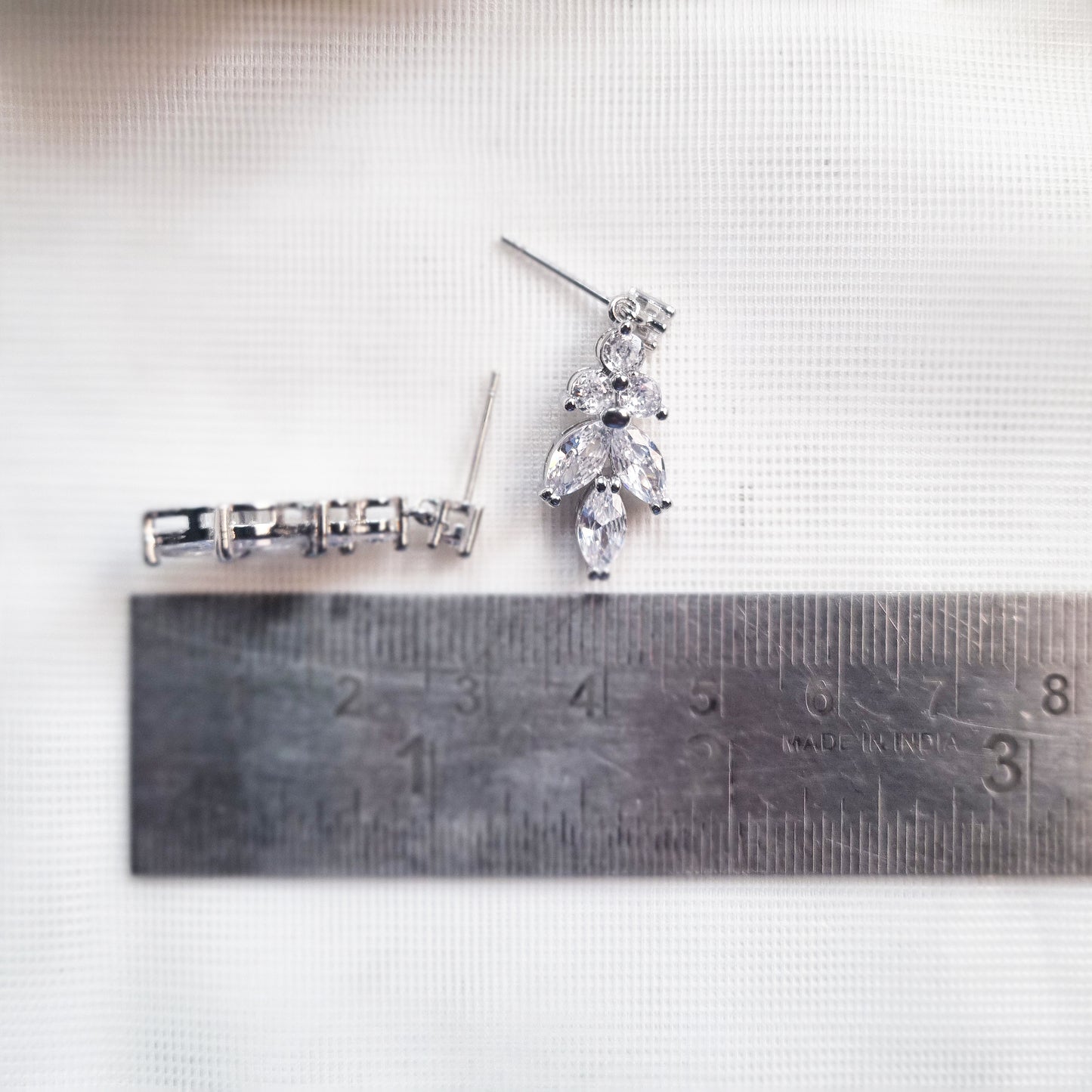 Marquise Crystal Silver Bridal Earrings