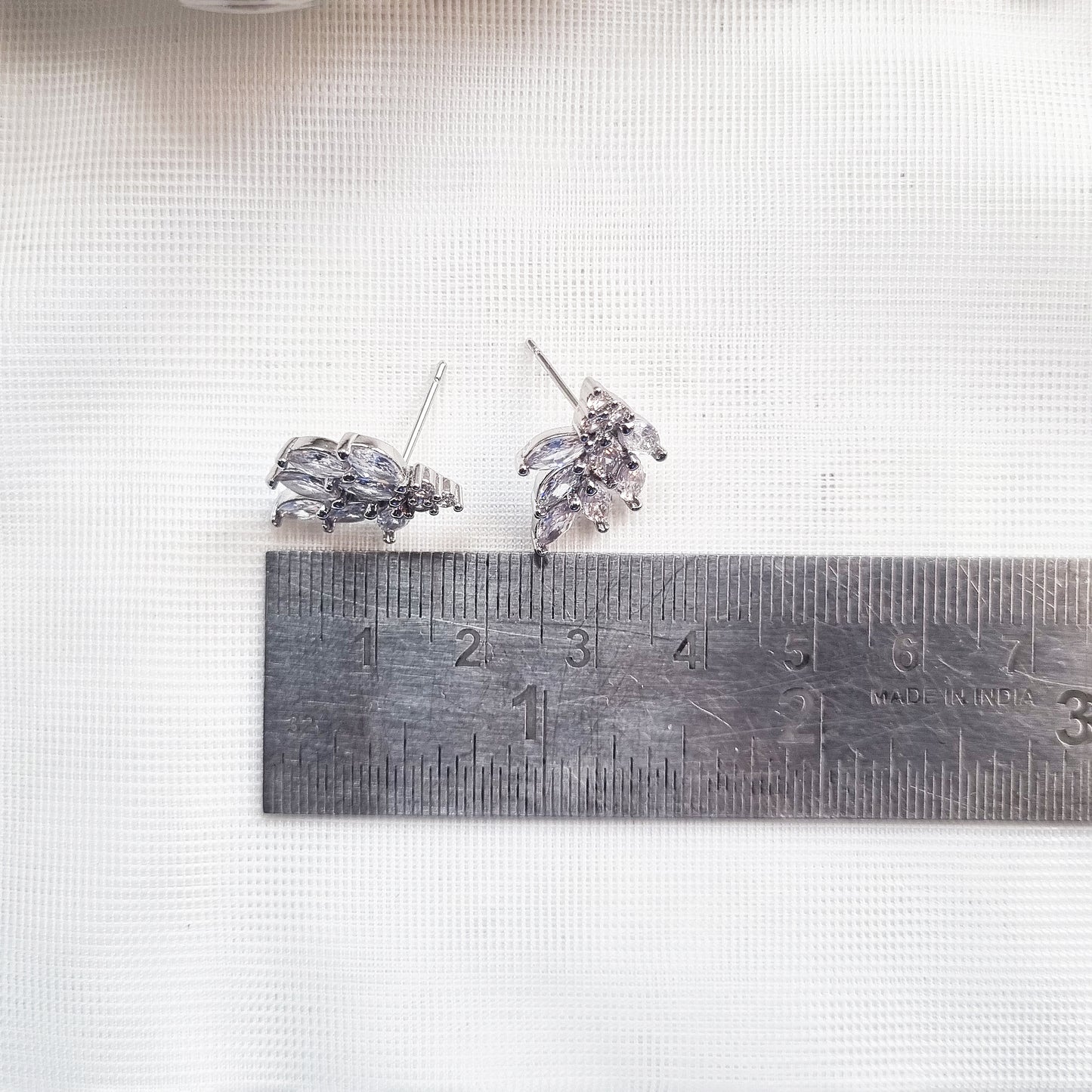 Dainty Silver Marquise Stud Earrings