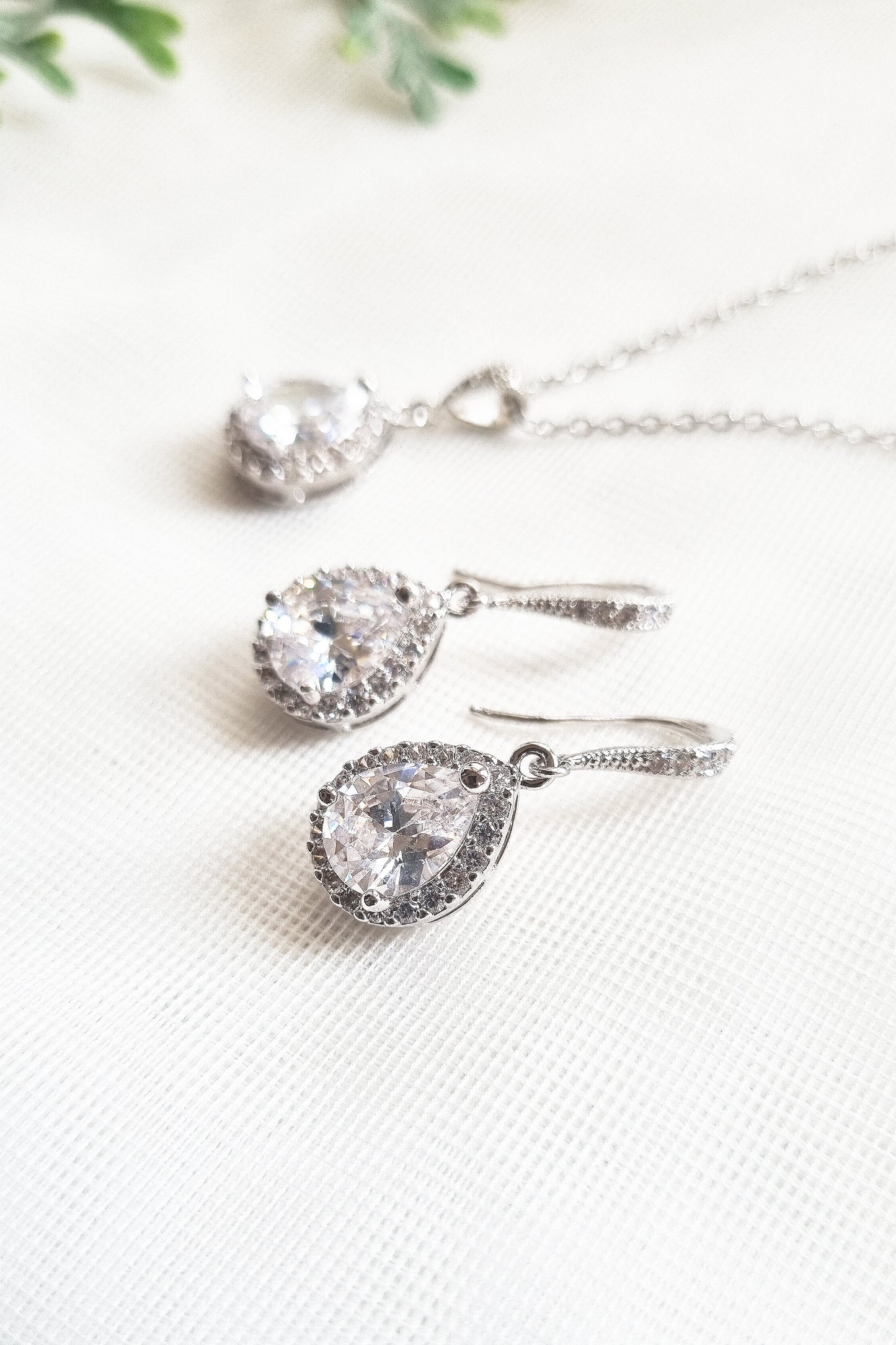 Teardrop CZ Hook Earrings in Gold, Silver, Rose Gold
