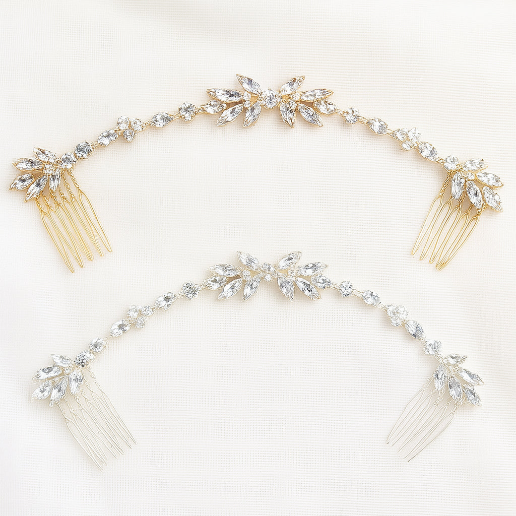 Crystal Bridal Hair Vine - Gold, Silver