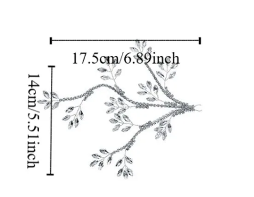 Short Silver Crystal Bridal Hair Vine, Decorative Accessory