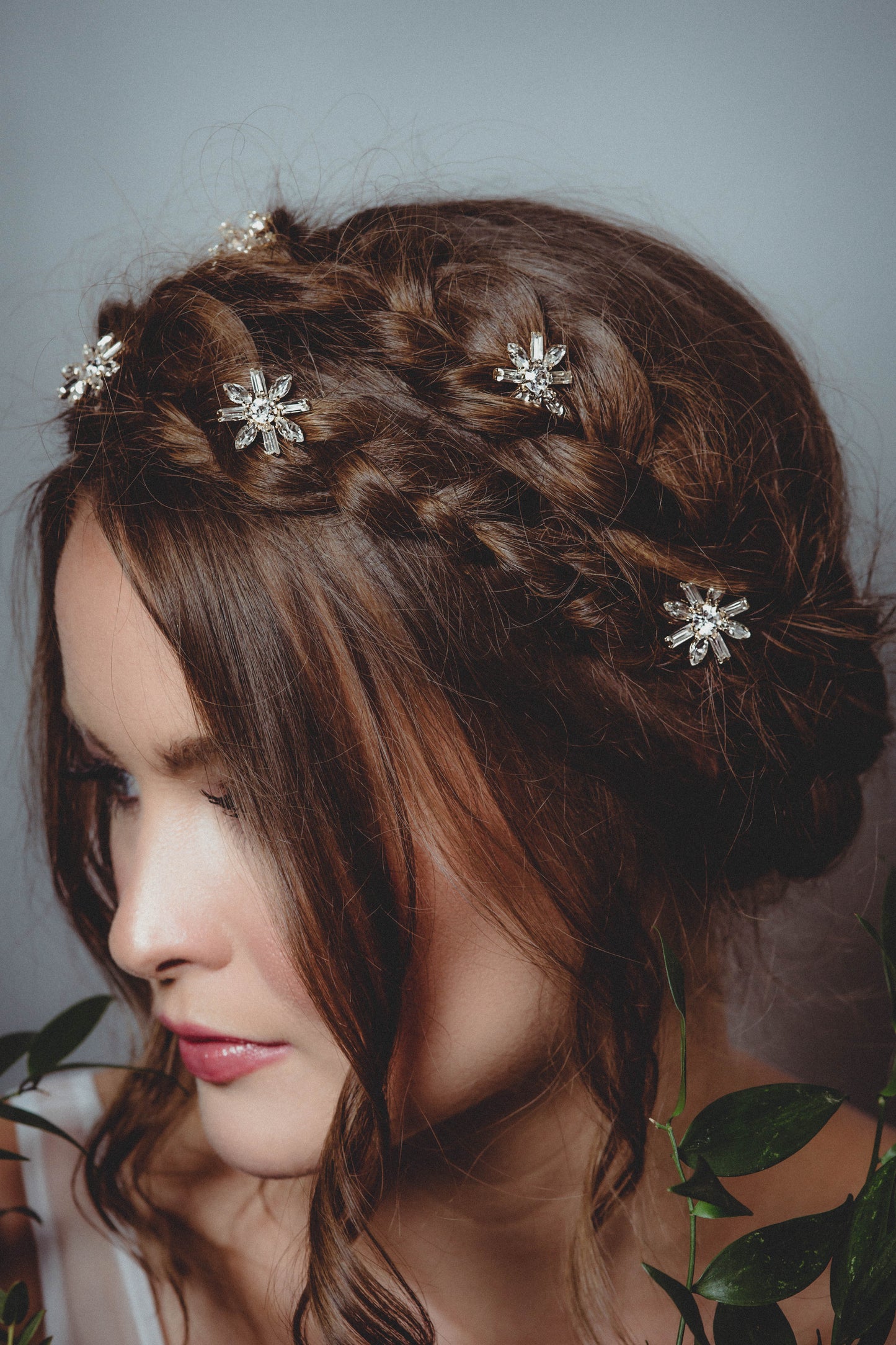 Art Deco Bridal Crystal Hair Pins for Wedding - Gold Set of 6