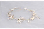 Bridal Hair Vine with Gold Leaf and Pearl