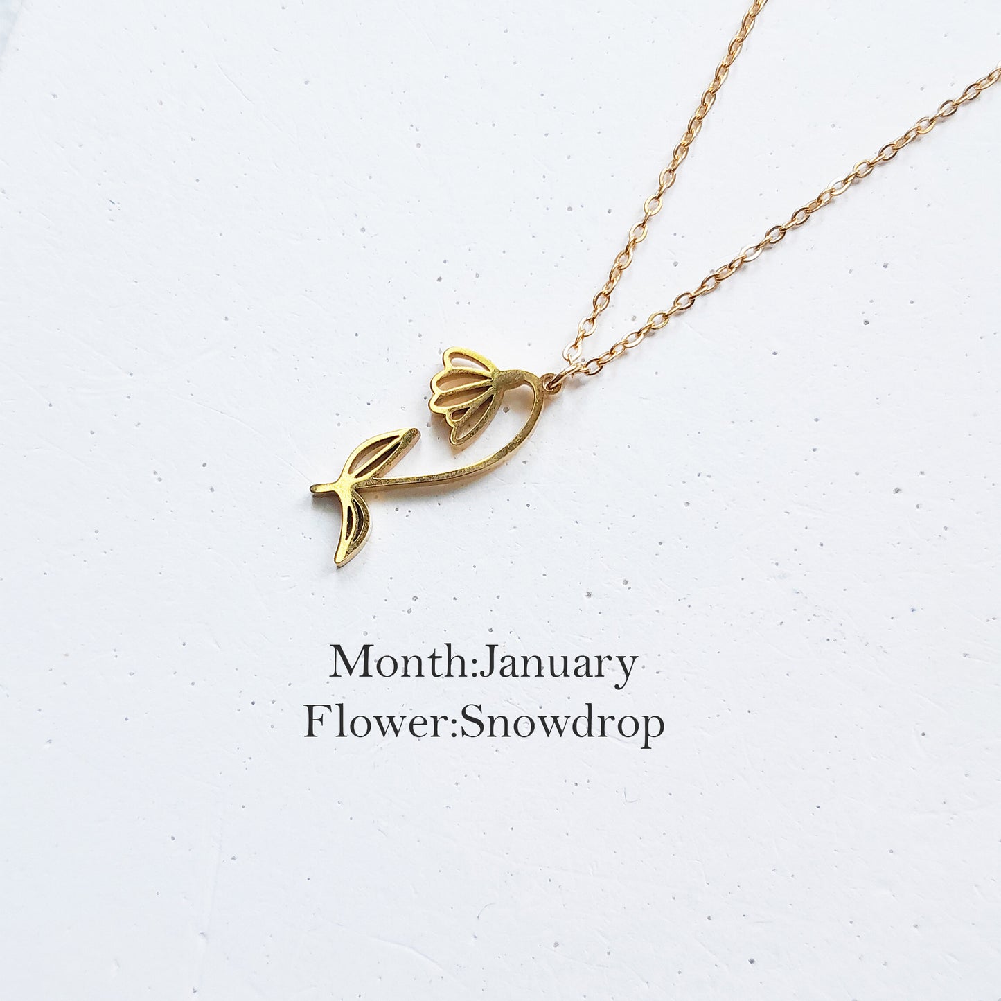 Birth flower necklace, birth month jewelry,