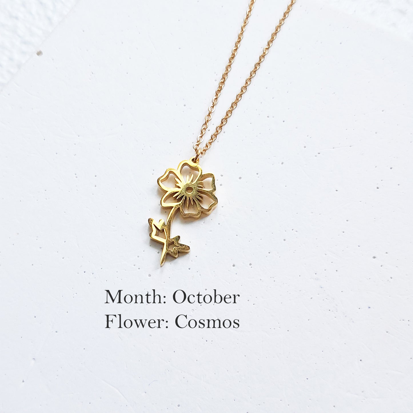 Birth flower necklace, birth month jewelry,