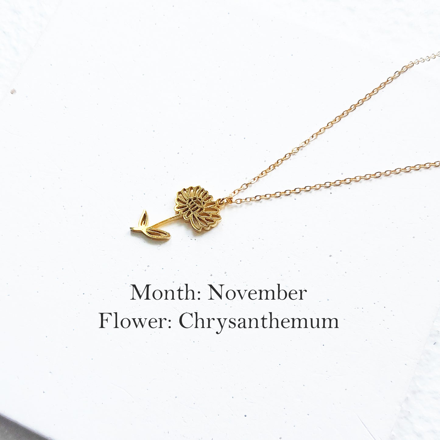 Birth flower necklace, birth month jewelry,