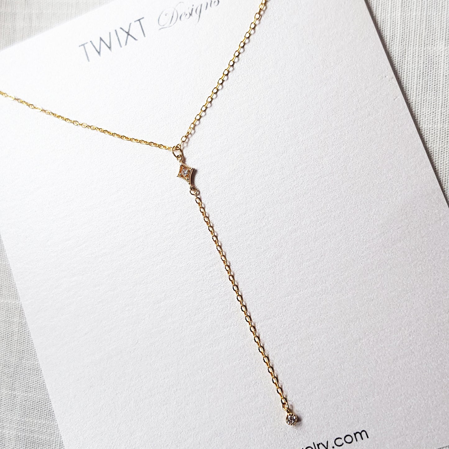 Minimal backdrop necklace, Y chain, back jewelry