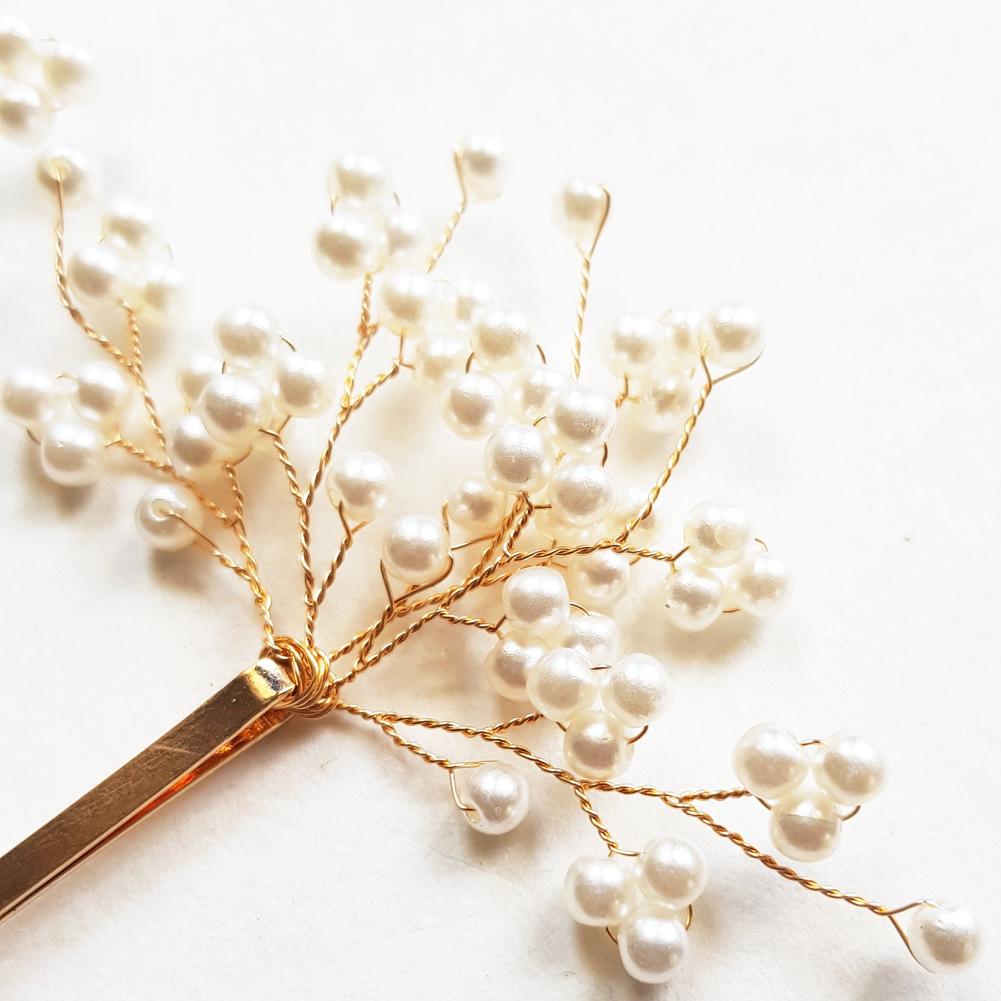 Gold Pearl Bridal Hairpins - Set of 2 Wedding Bobby Pins