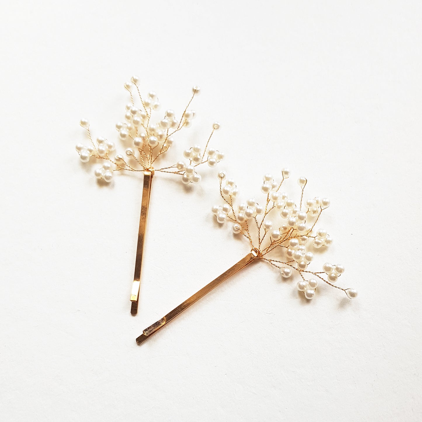 Gold Pearl Bridal Hairpins - Set of 2 Wedding Bobby Pins