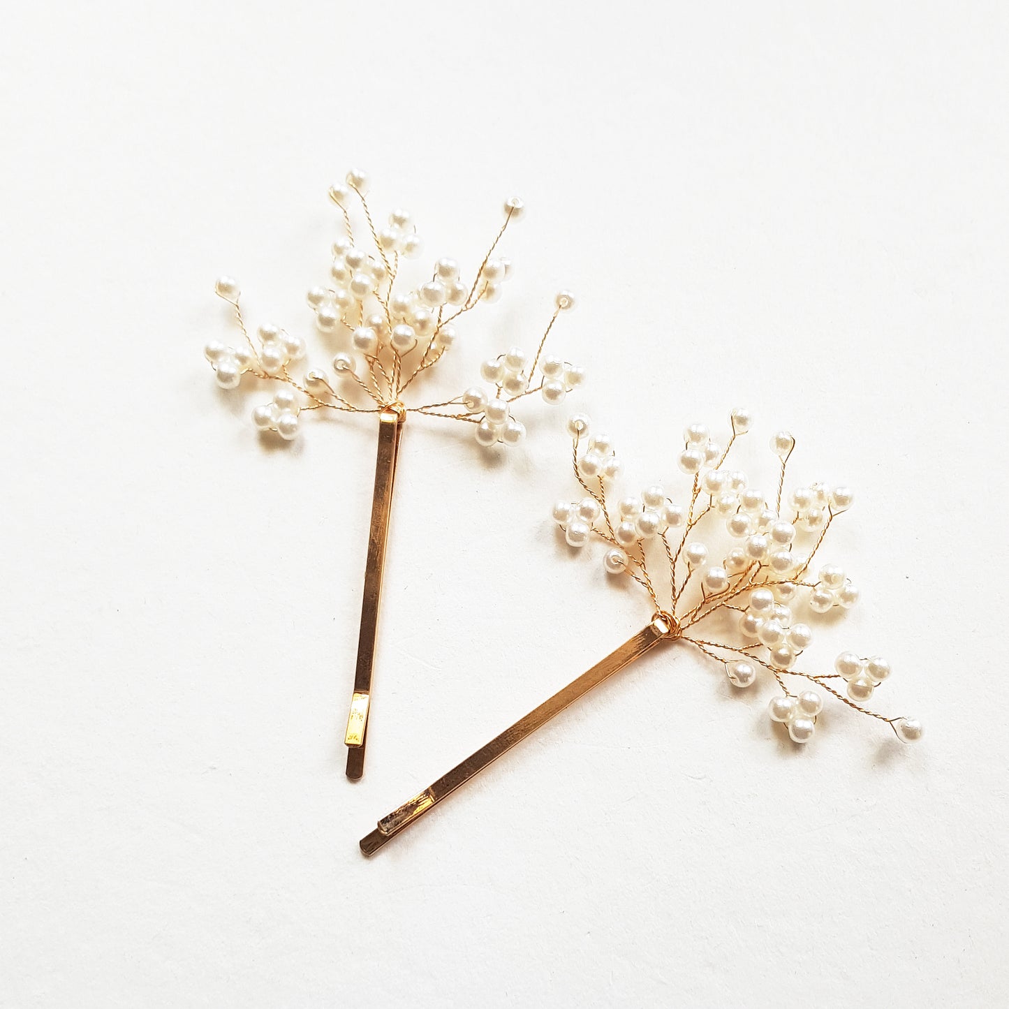 Gold Pearl Bridal Hairpins - Set of 2 Wedding Bobby Pins