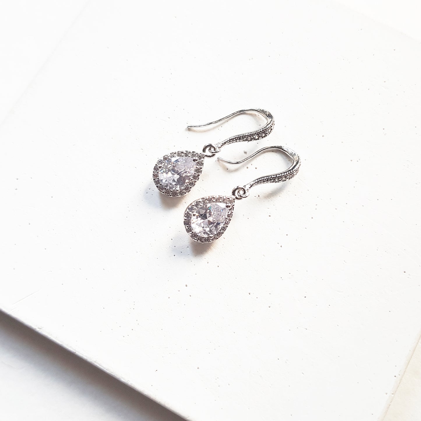 Dainty crystal drop earrings for wedding