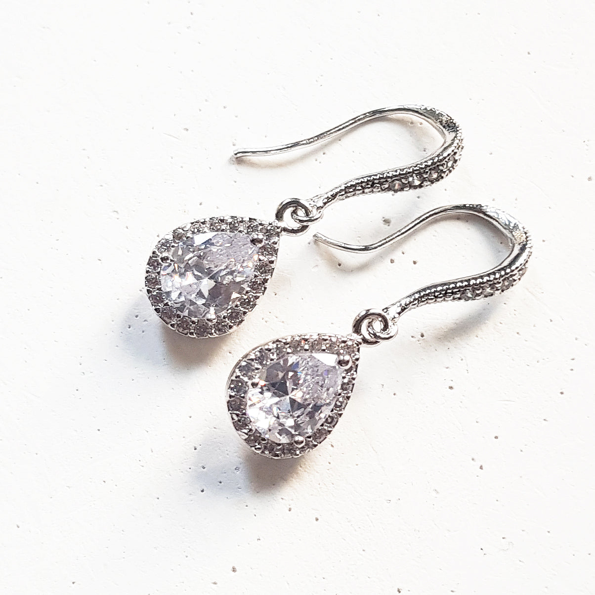 Dainty crystal drop earrings for wedding