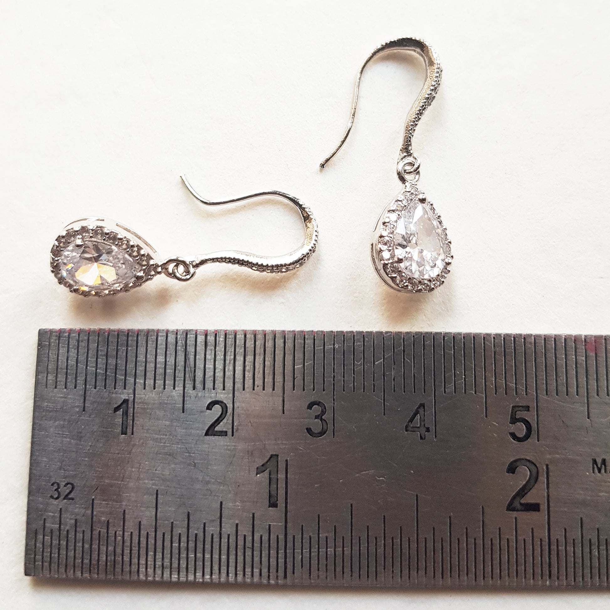 Dainty crystal drop earrings for wedding