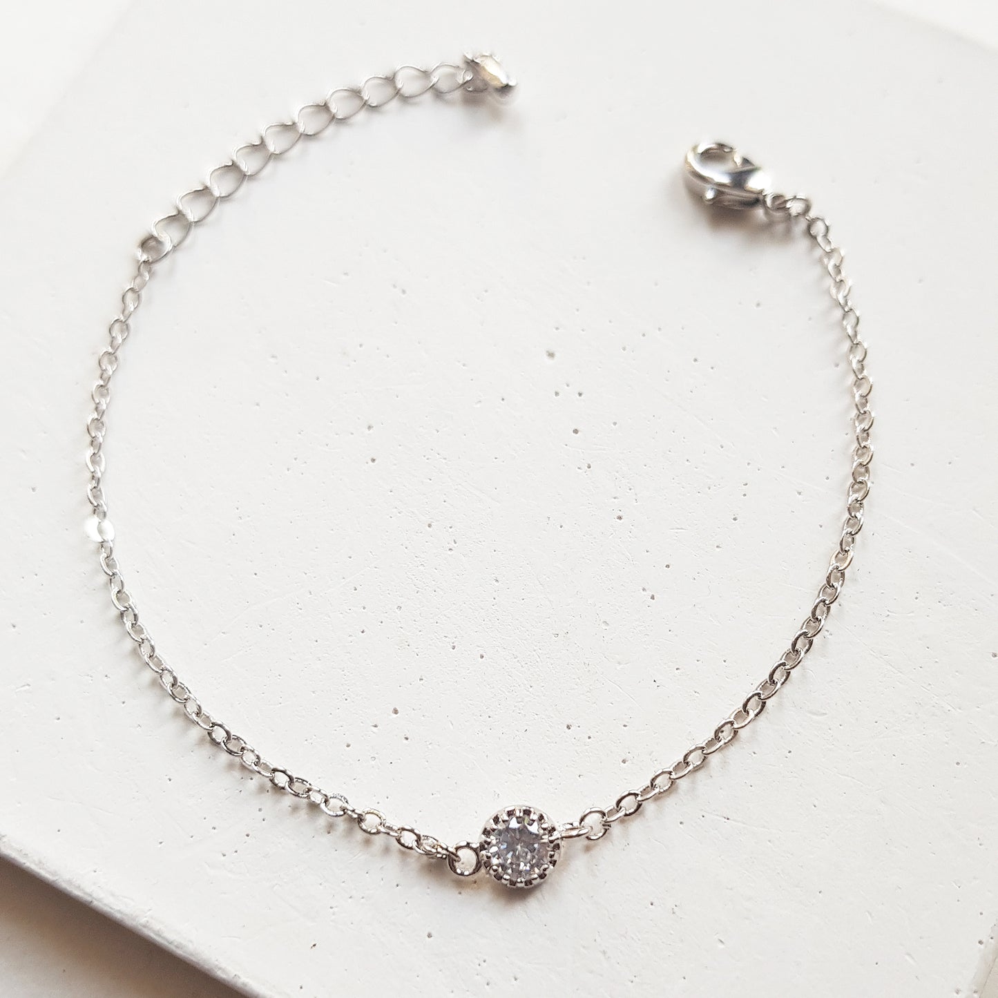 Dainty bridal crystal bracelet