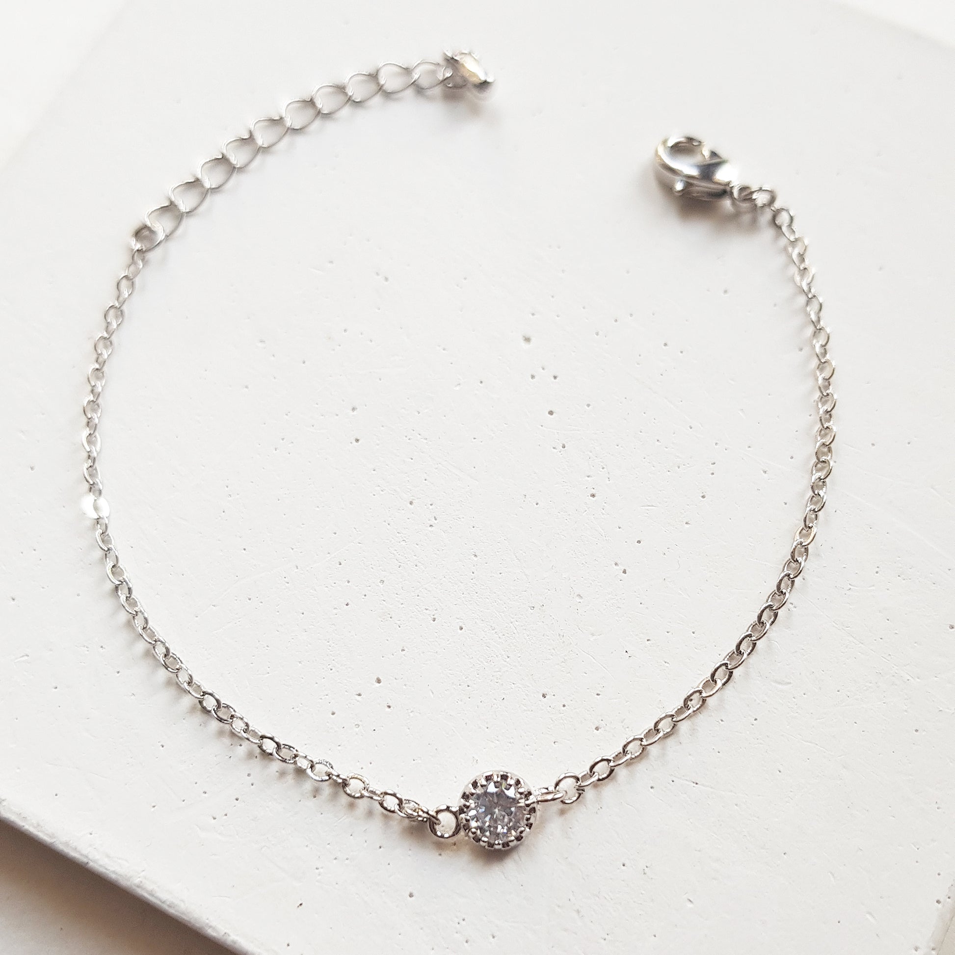 Dainty bridal crystal bracelet