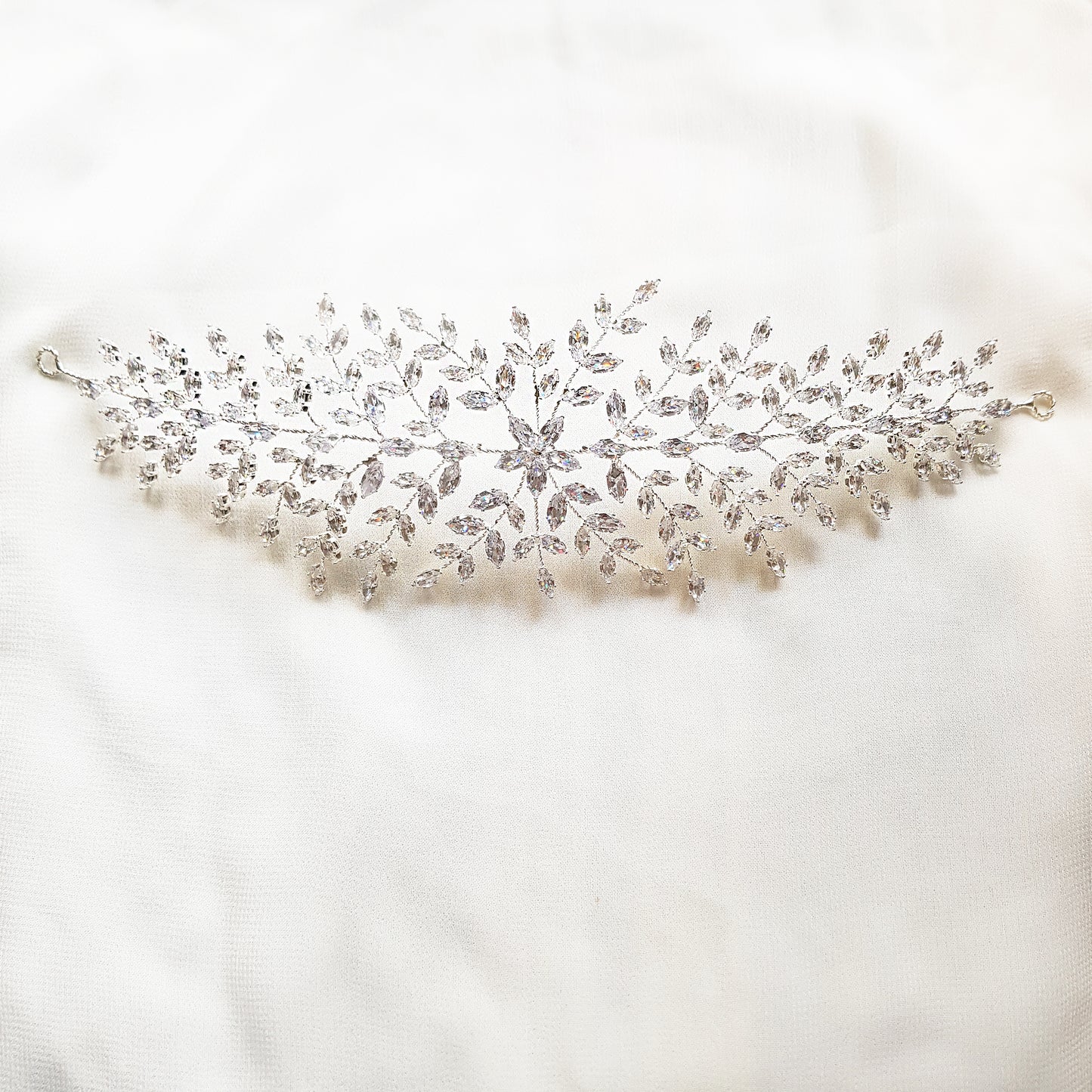 Crystal bridal headband, silver wedding headbands