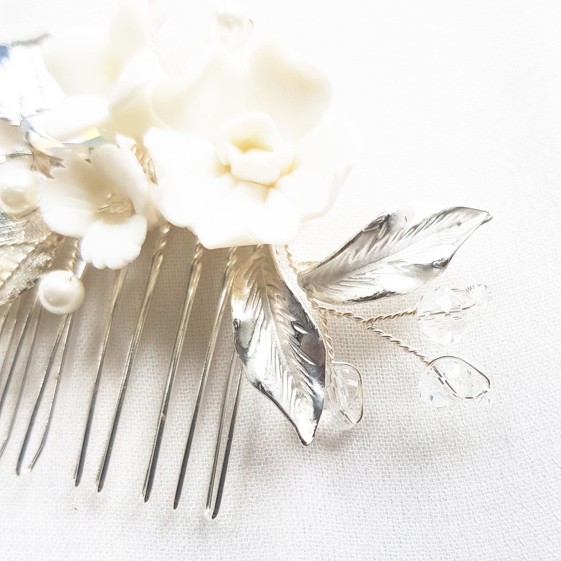 Flower hair combs wedding set of 2