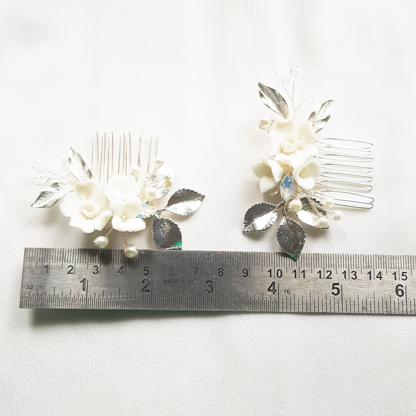 Flower hair combs wedding set of 2