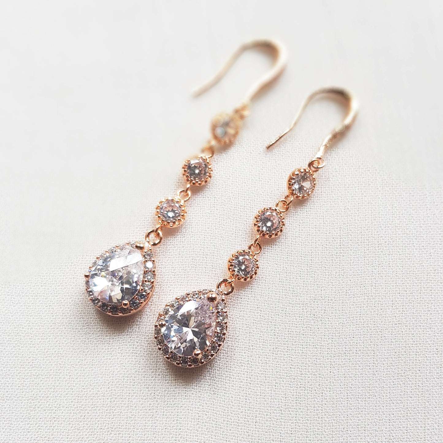  Long teardrop bridal earrings, dangle and drop earrings