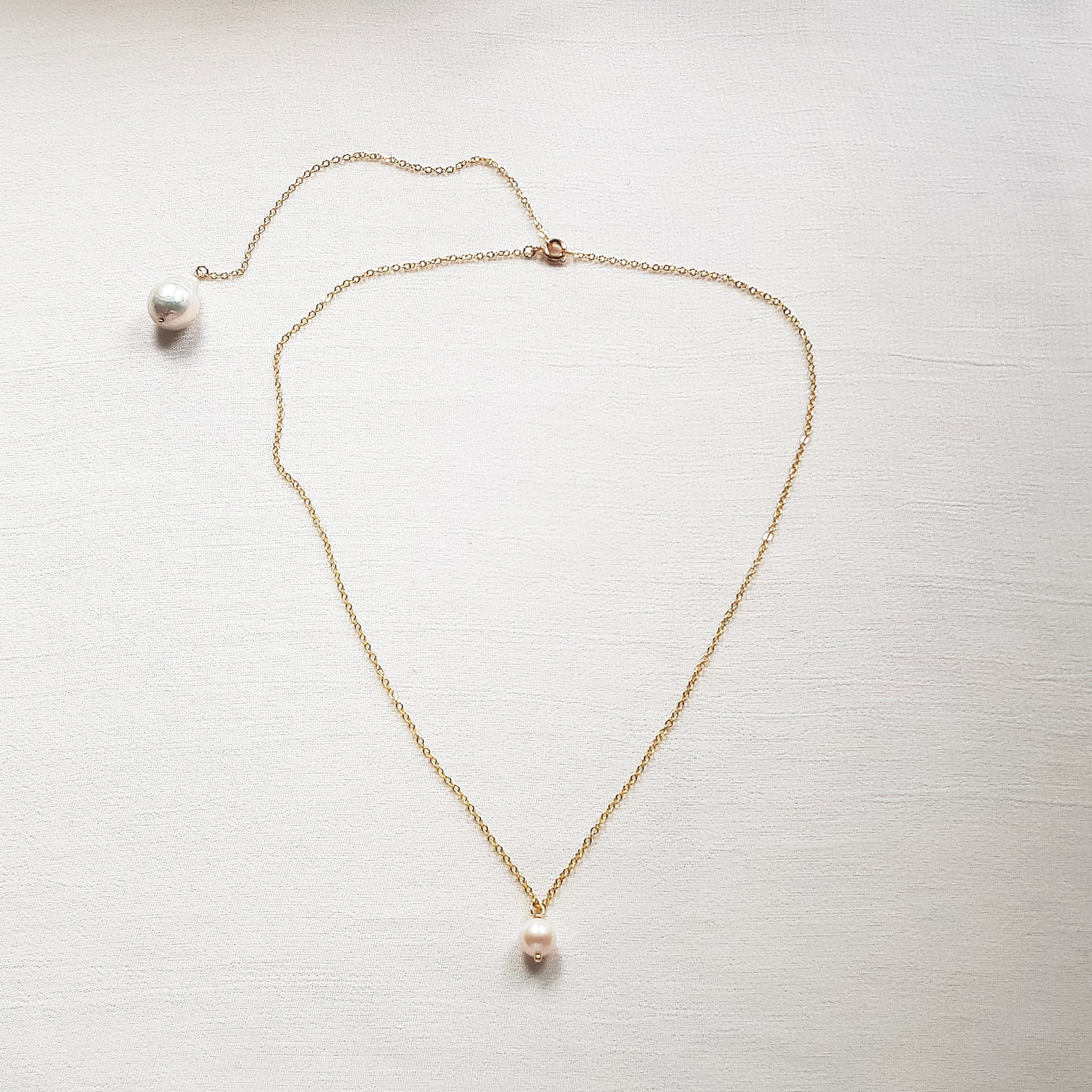 Baroque pearl back necklace wedding, natural pearl backdrop necklace