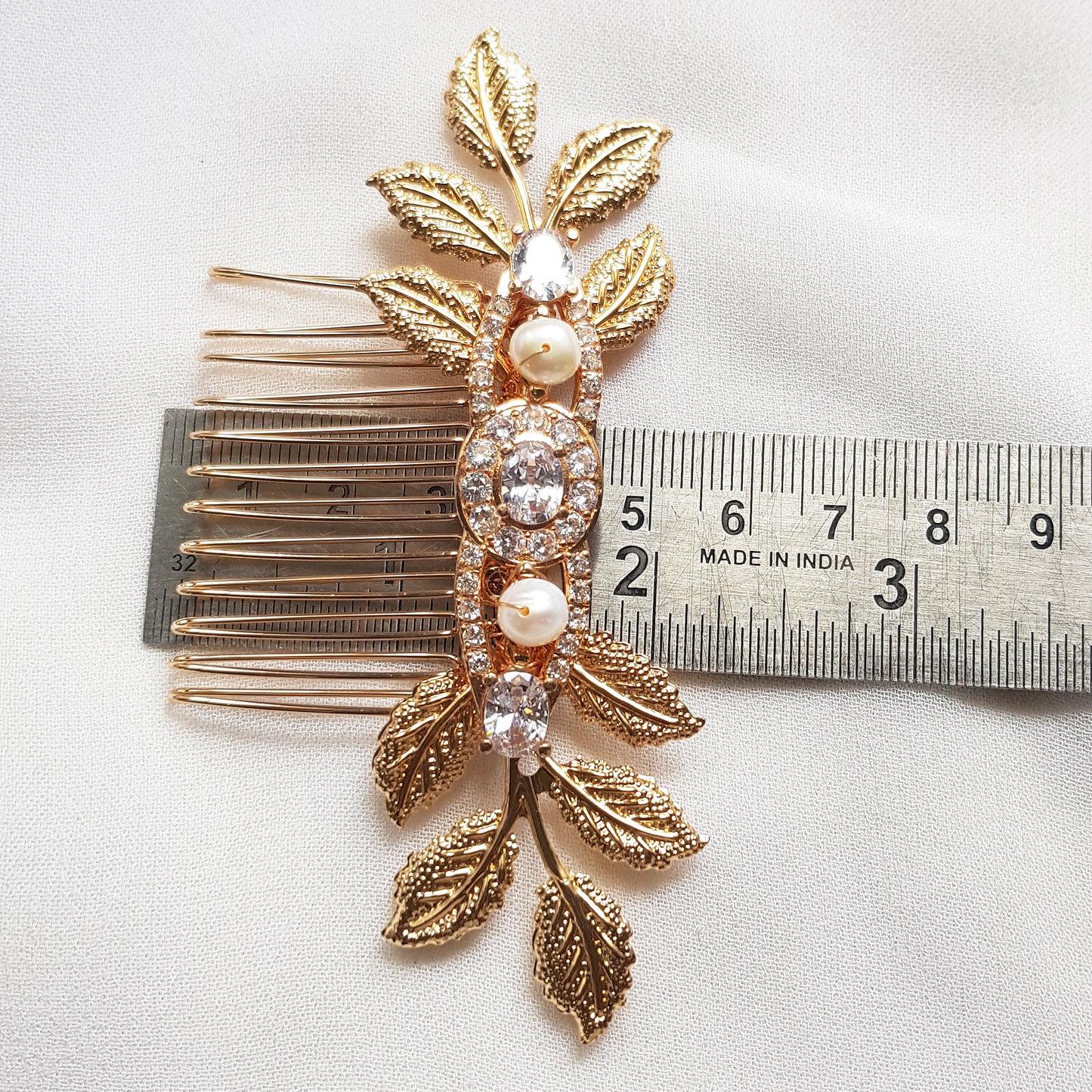 Pearl and crystal bridal hair comb gold, art deco bridal hair accessories