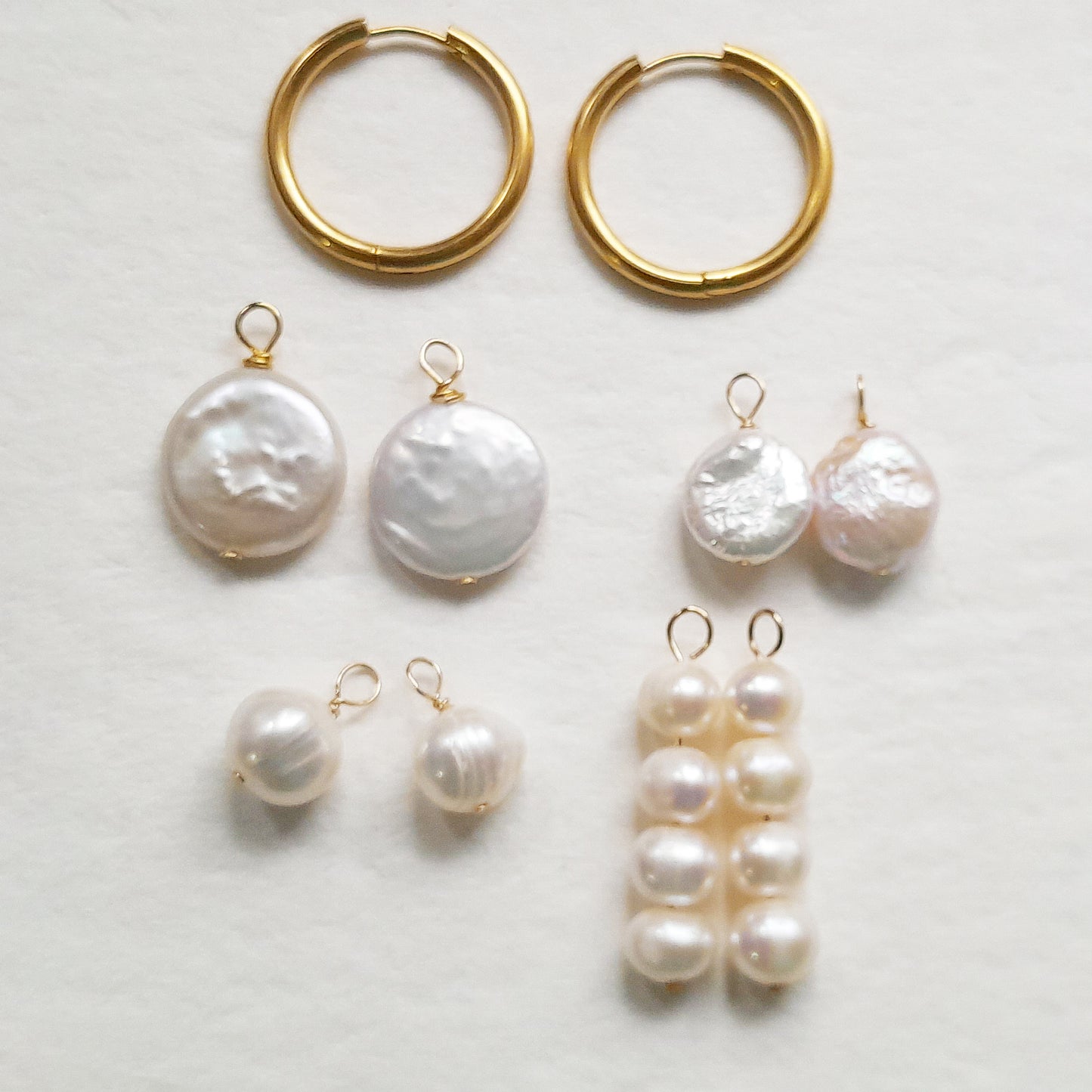 large hoop earrings with pearl drops