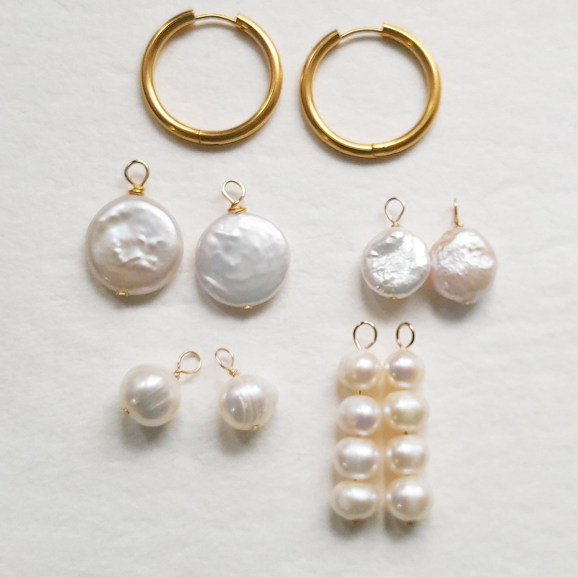 large hoop earrings with pearl drops