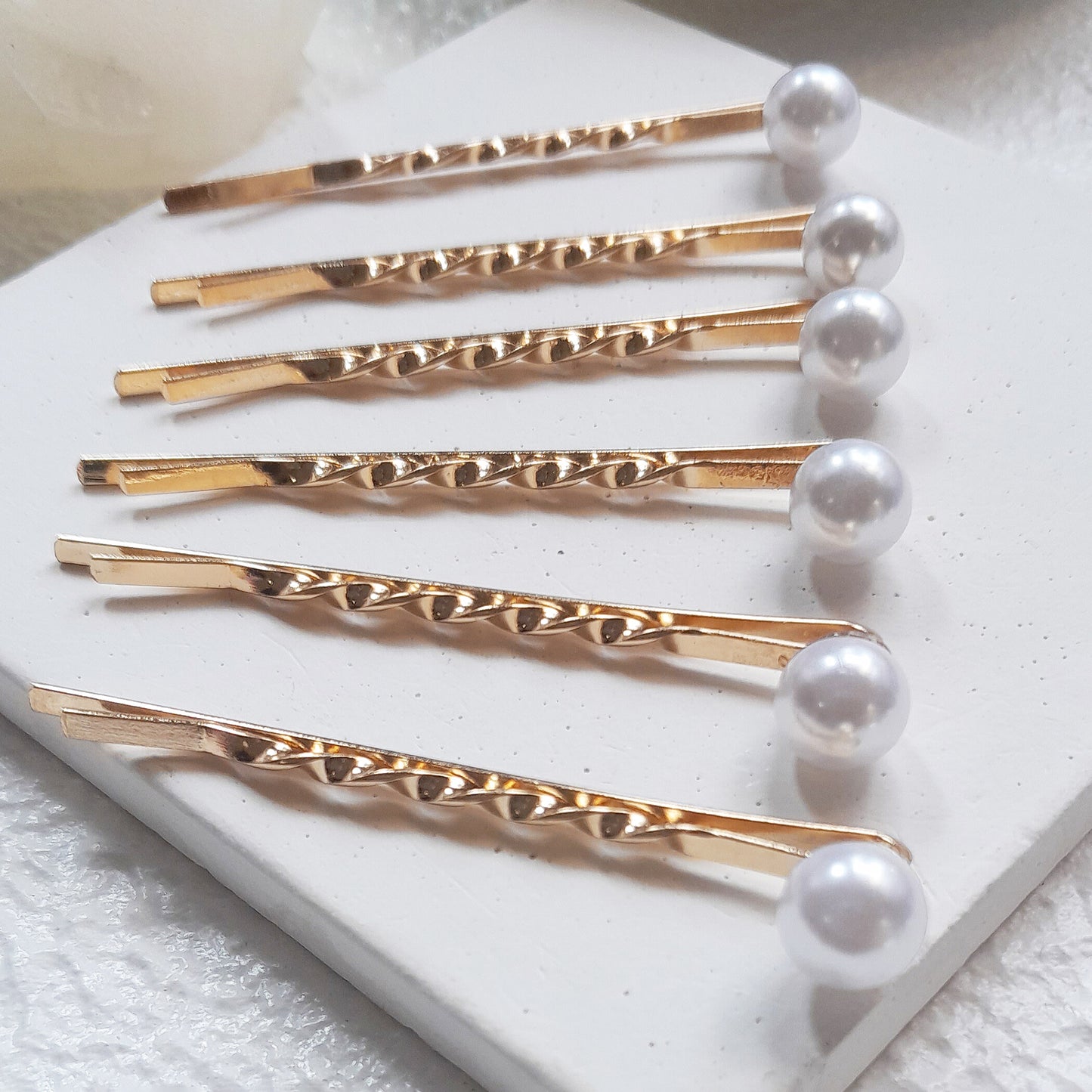 Gold Pearl Bobby Pins for Bridal Hair and Weddings