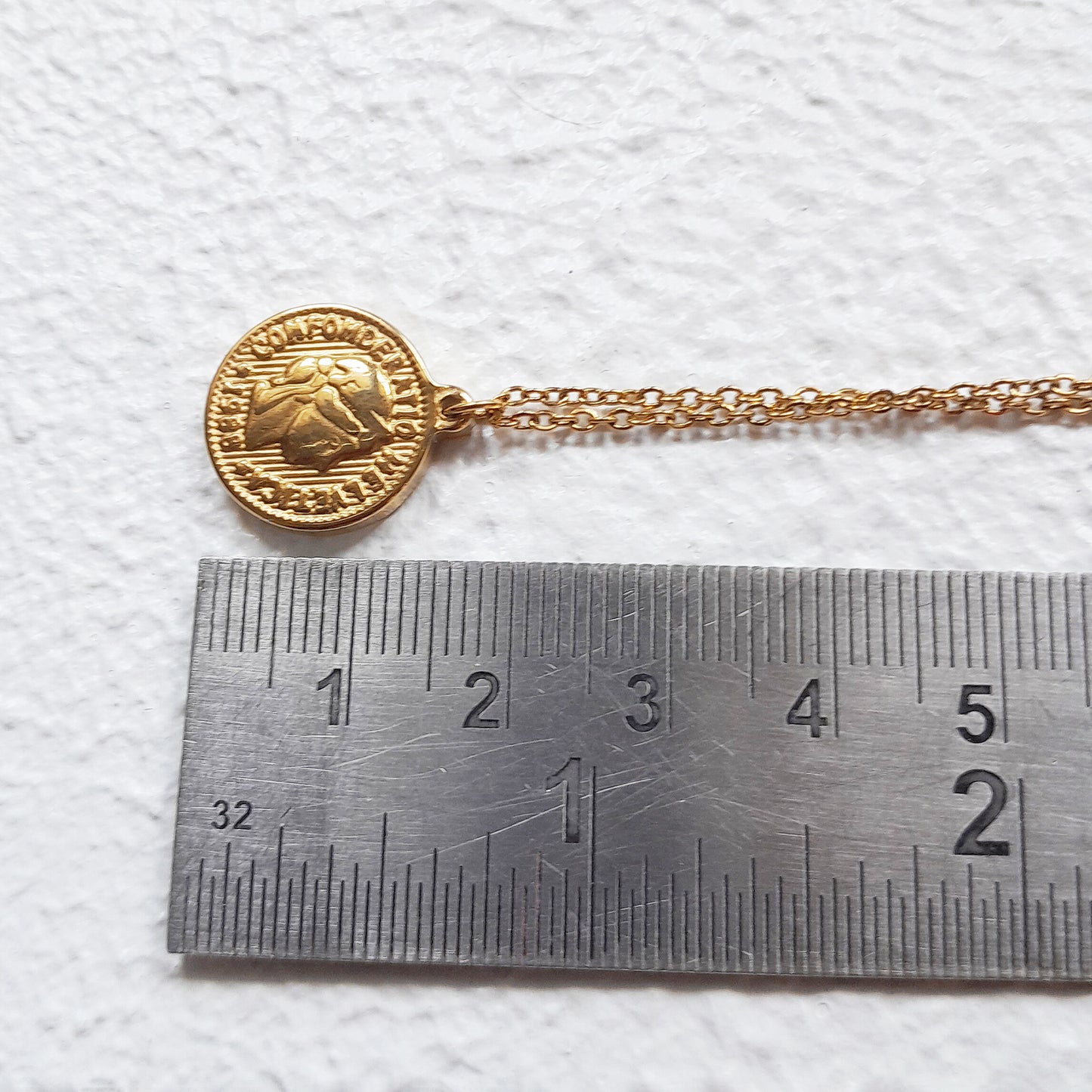 Dainty coin necklace gold