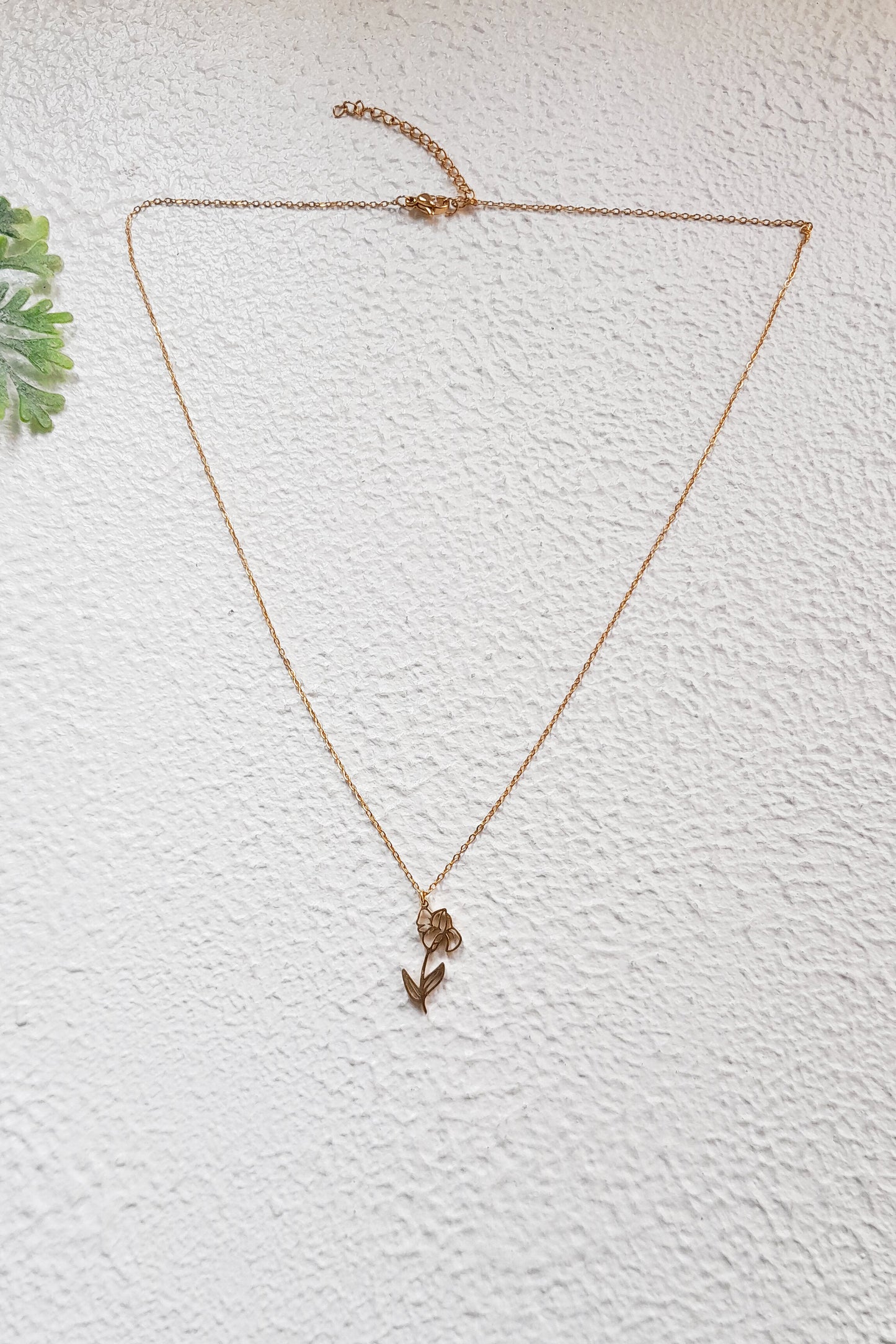 Birth flower necklace, birth month jewelry,