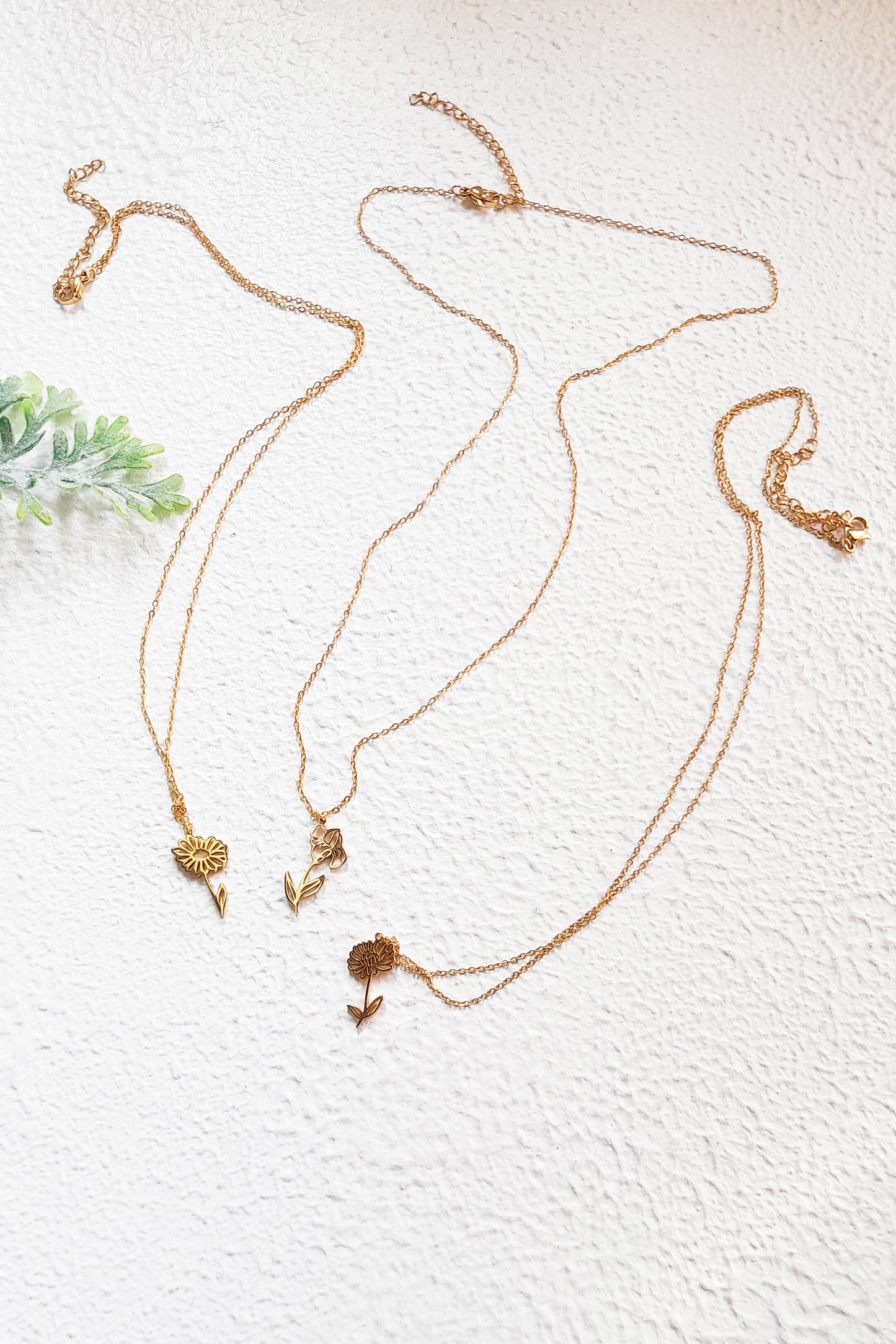 Birth flower necklace, birth month jewelry,