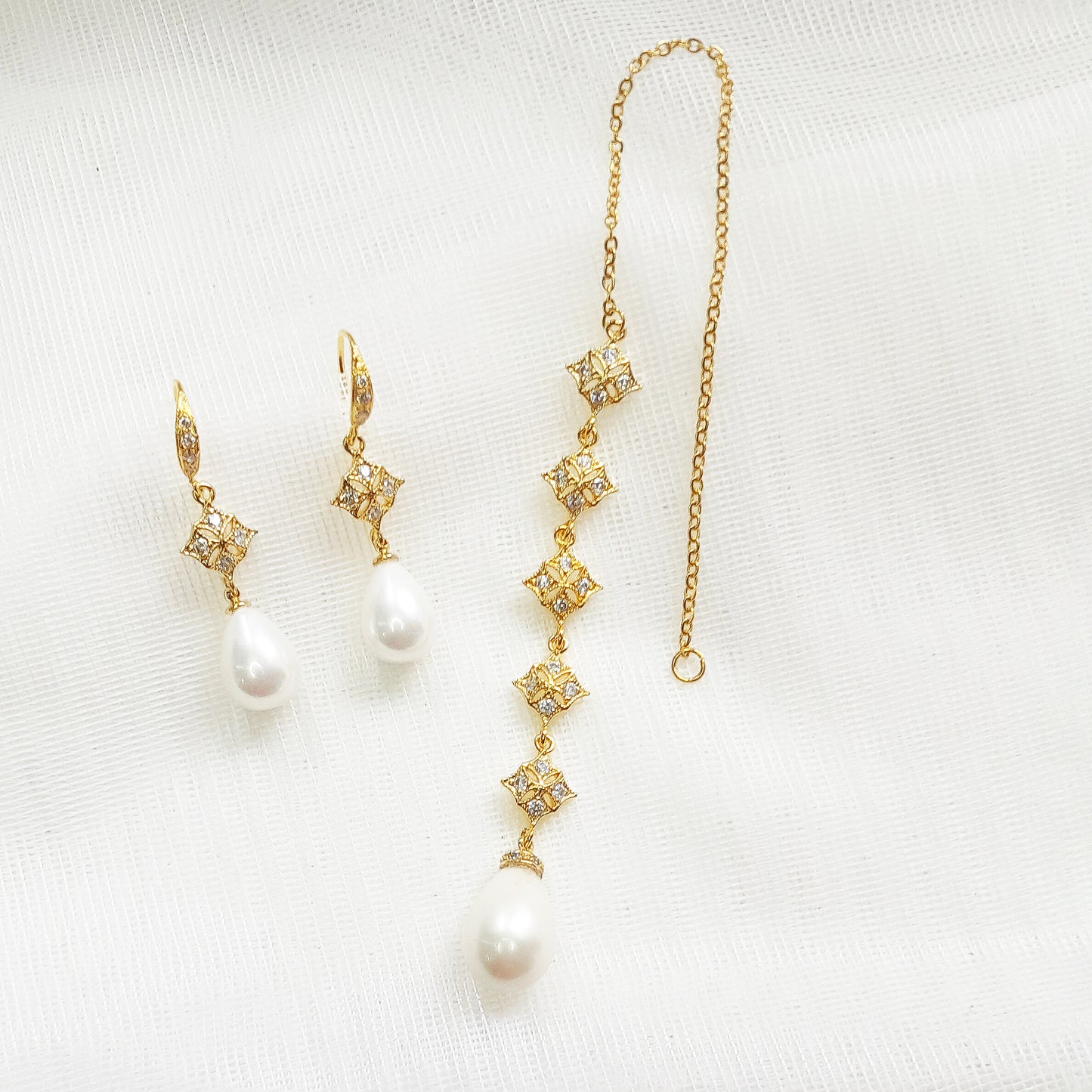 Elegant Maang Tikka Set for Boho and Indian Brides: Available in Gold or Silver