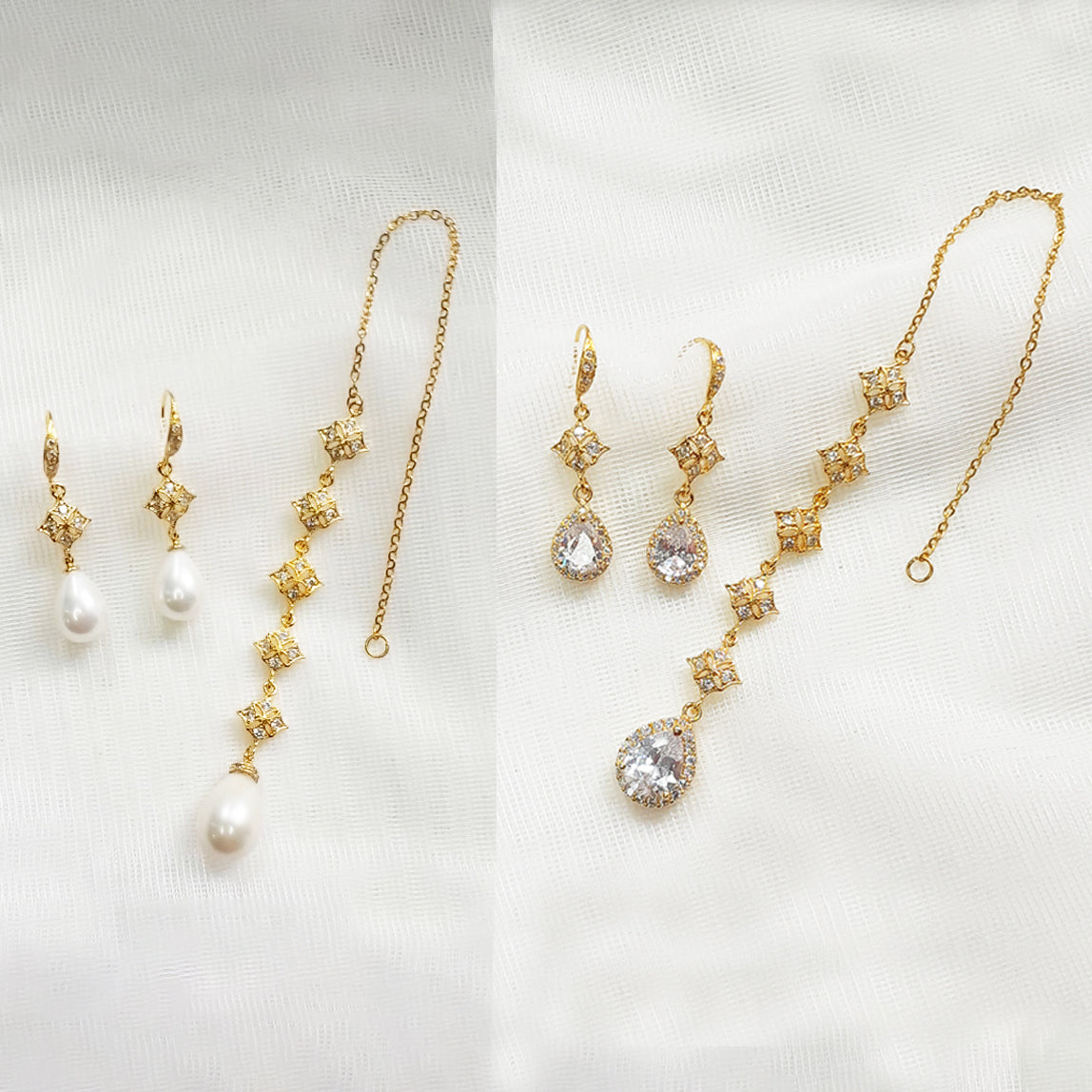 Elegant Maang Tikka Set for Boho and Indian Brides: Available in Gold or Silver