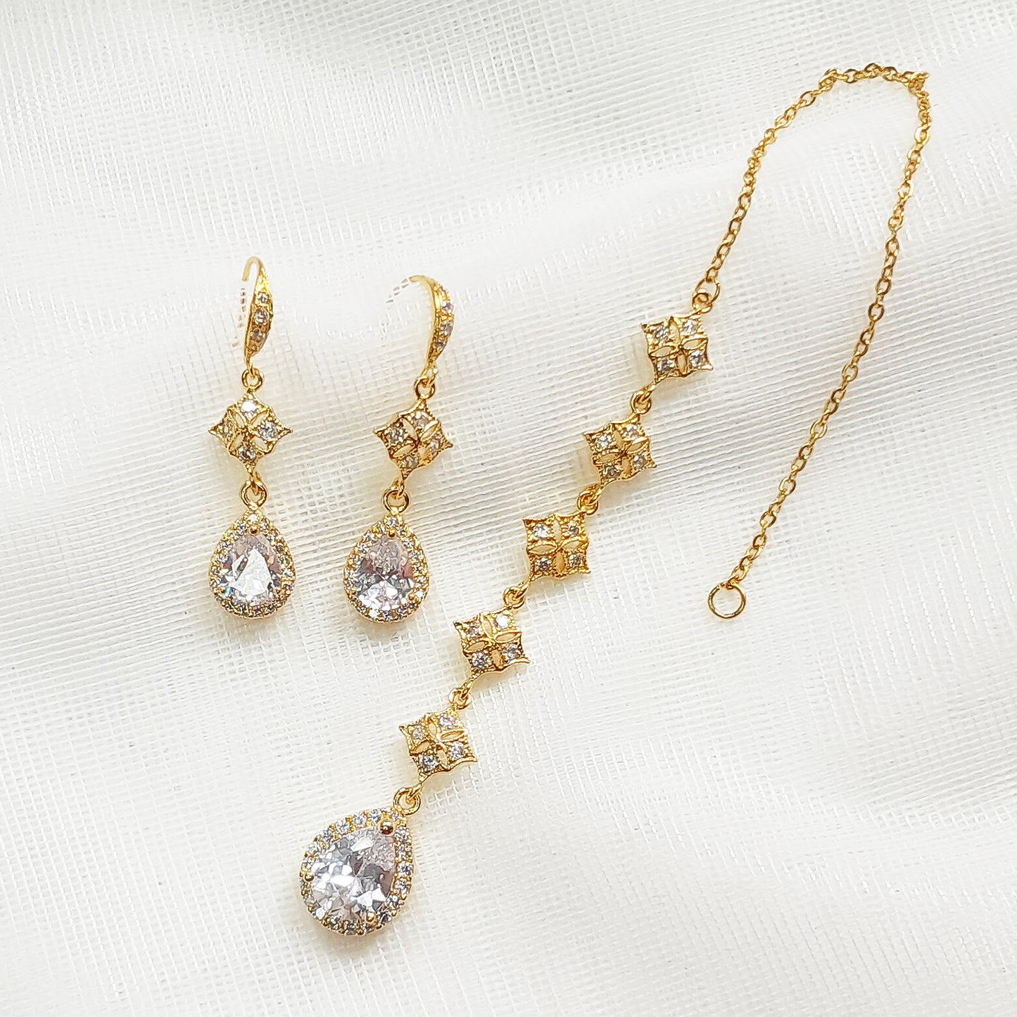 Elegant Maang Tikka Set for Boho and Indian Brides: Available in Gold or Silver