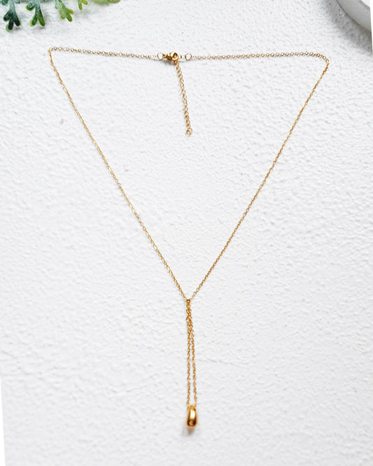 Y Shaped Raindrop Necklace Gold: Stunning Lariat Necklace for Women