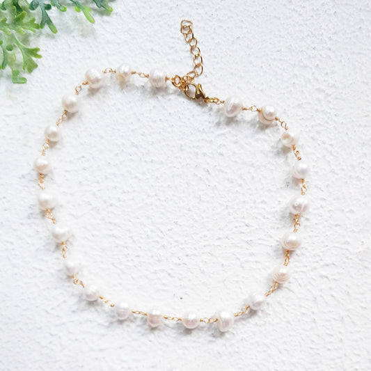 Irregular Pearl Choker Necklace gold, Freshwater Pearl Jewelry,