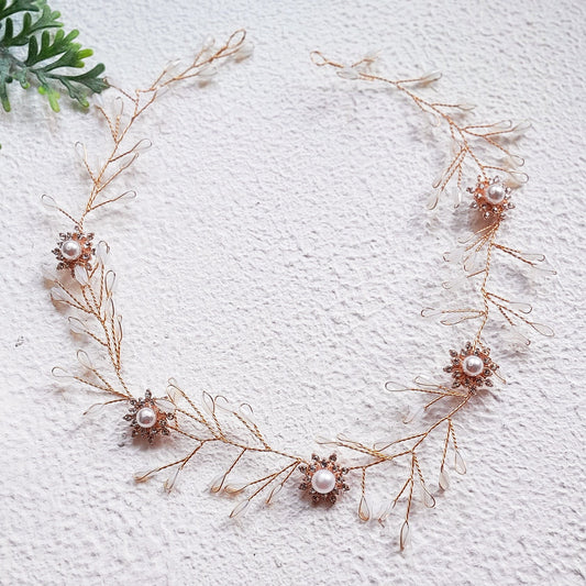 Opal Crystal Floral Hair Vine | Bridal