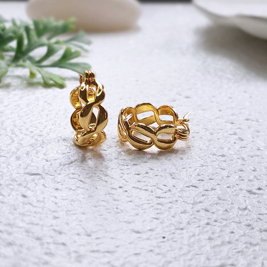 Gold Infinity Hoop Earrings | 18k Plated