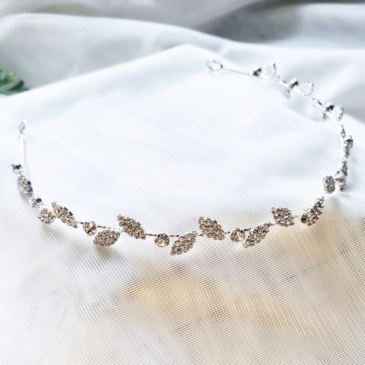 Silver Leaf Hairband for Wedding