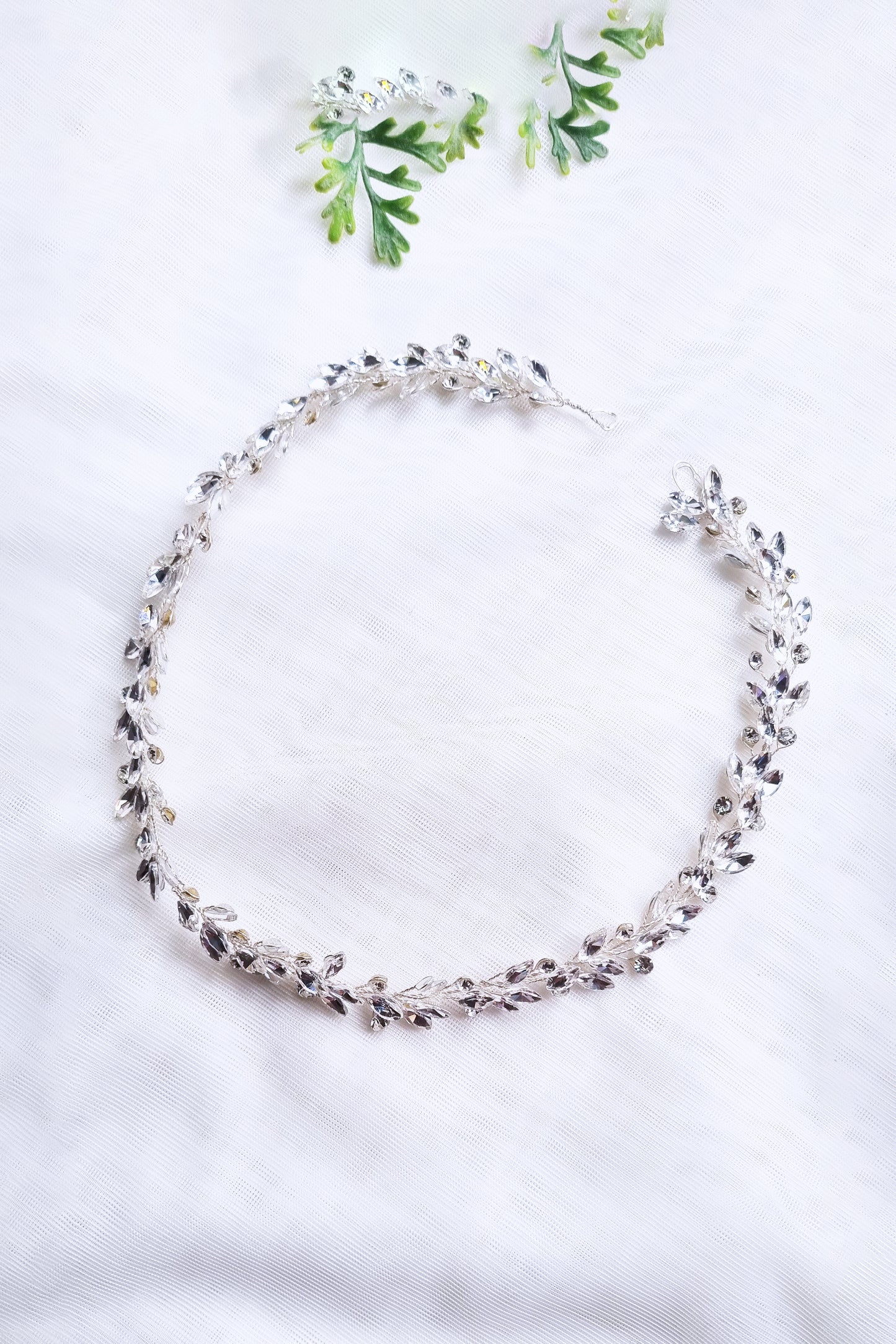 Bridal crystal hair vine custom made