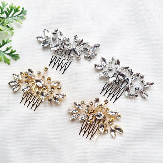 Crystal Leaf Bridal Comb Set of 2 Pieces