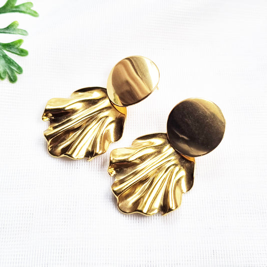 Sculptural Gold Statement Stud Earrings