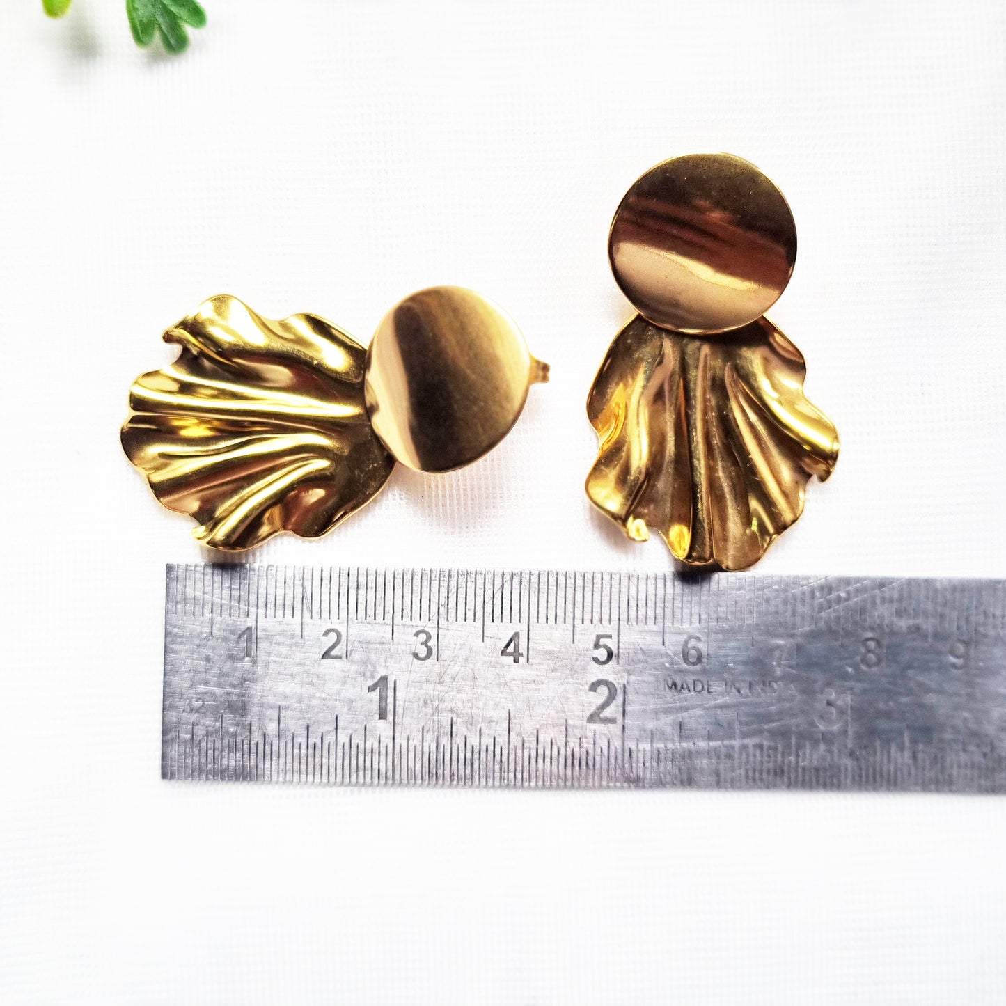 Sculptural Gold Statement Stud Earrings