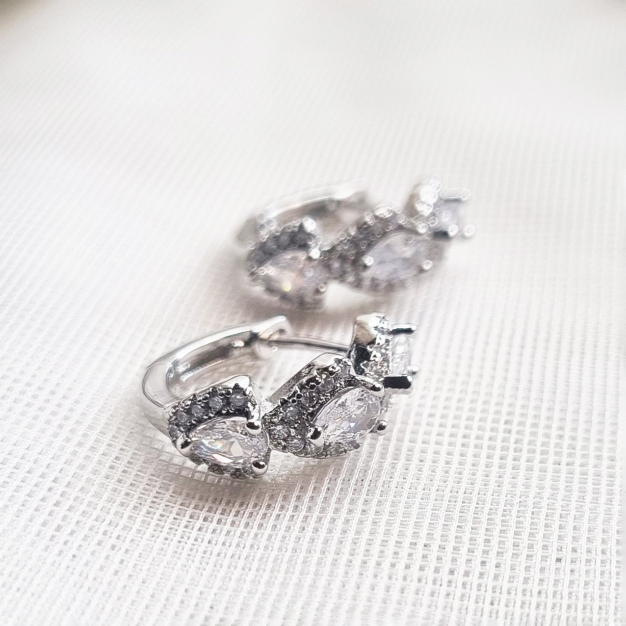 Dainty Silver Heart Hoop Earrings
