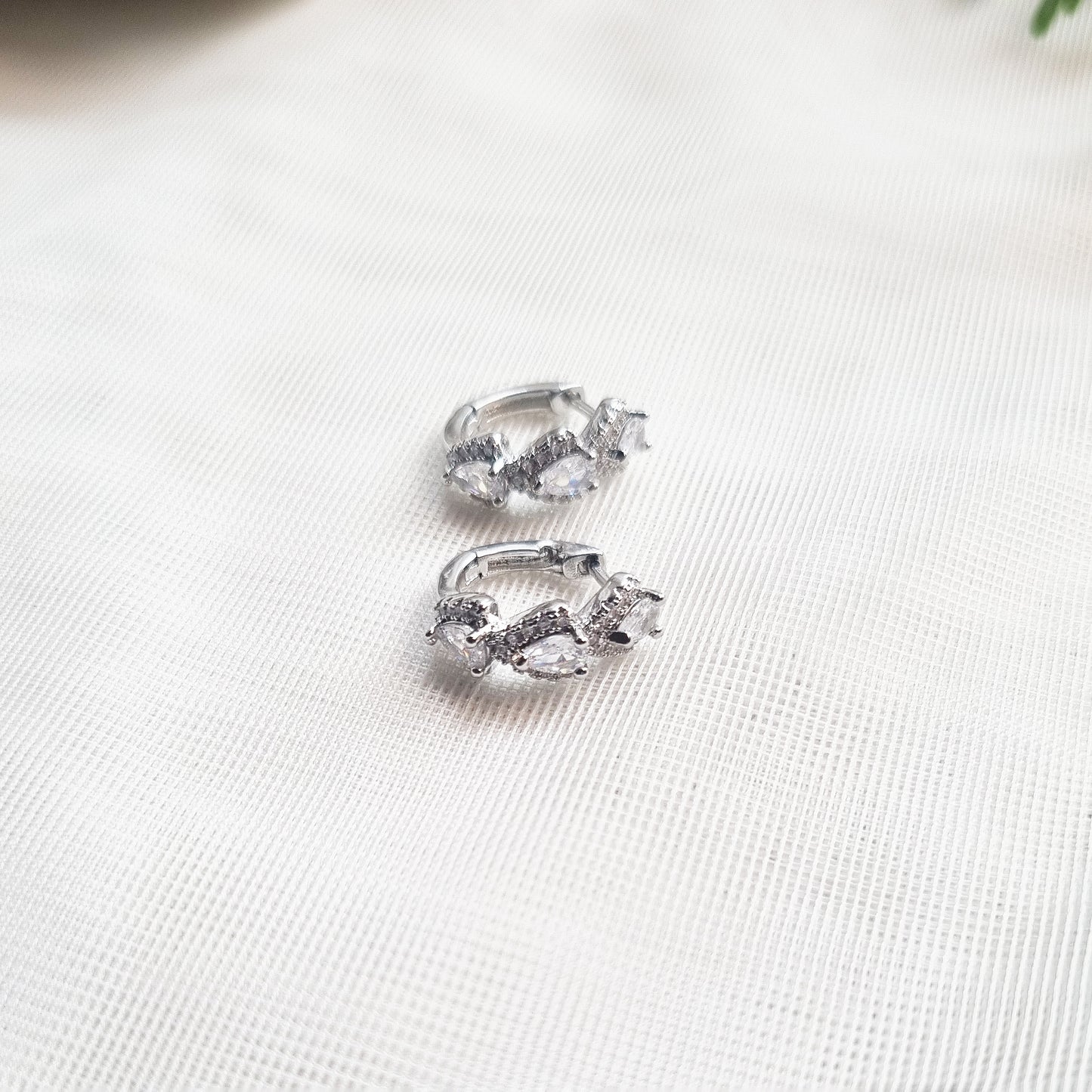 Dainty Silver Heart Hoop Earrings